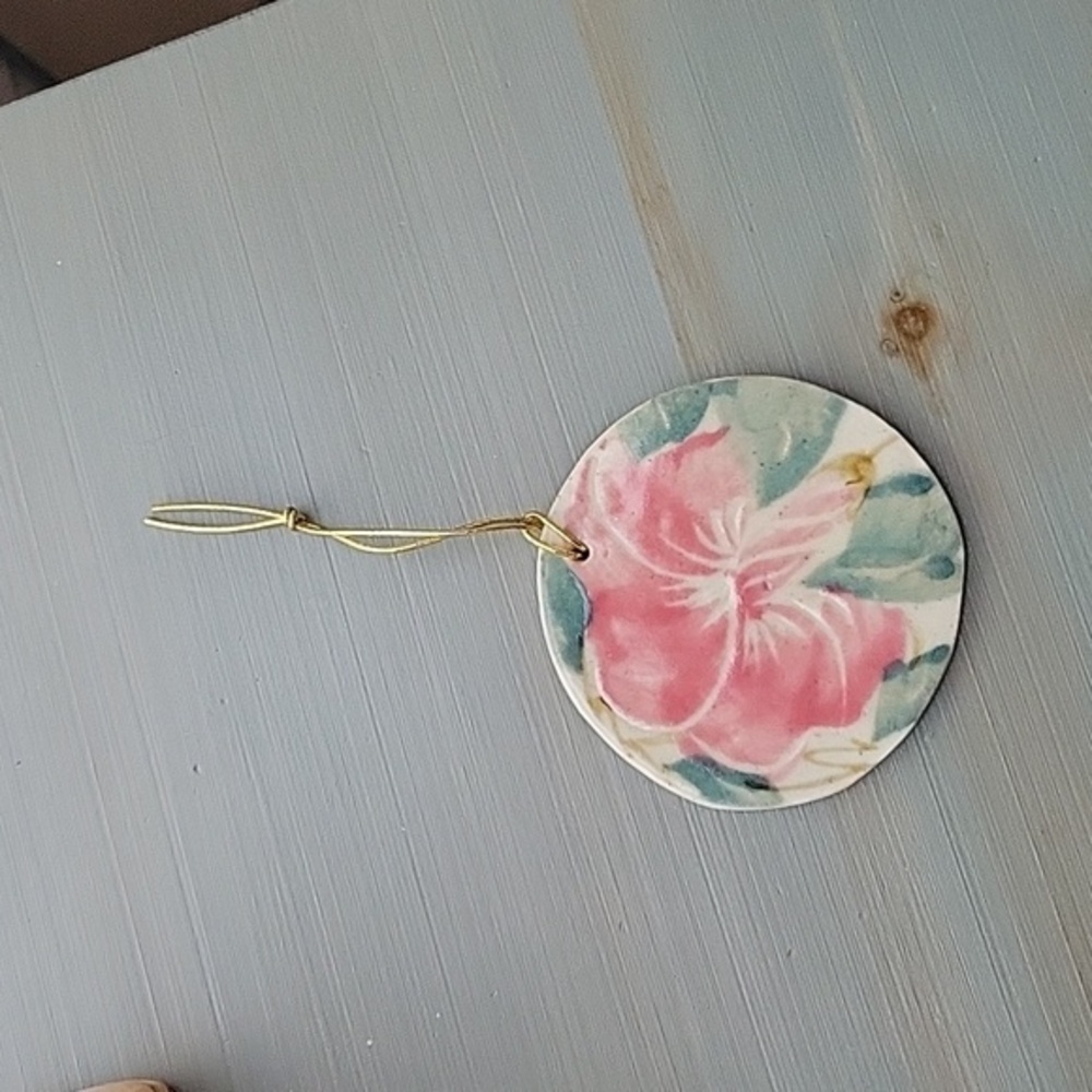 Chatham Pottery Painted Floral Ornament